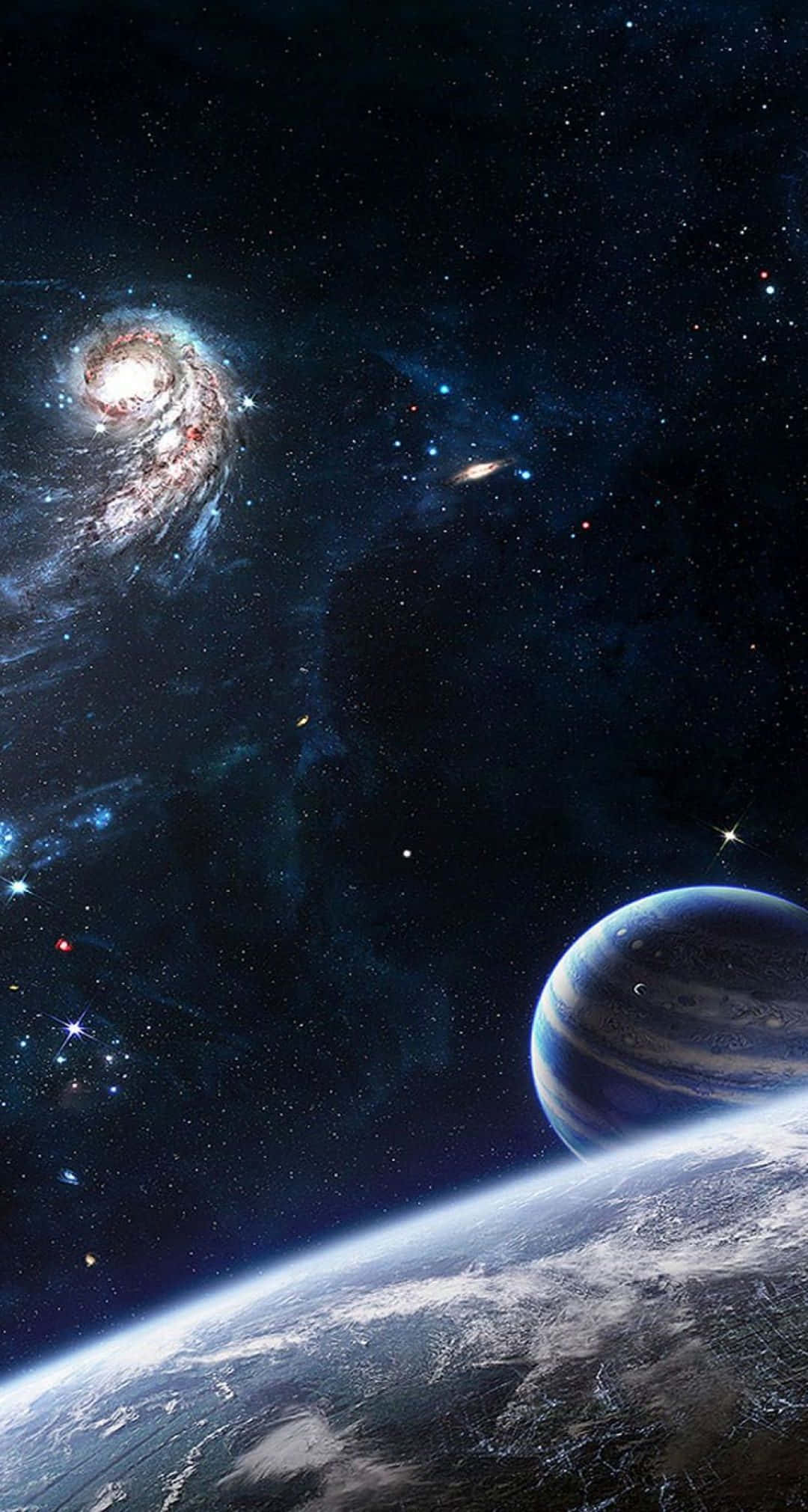 遠くに見える銀河の宇宙背景 壁紙