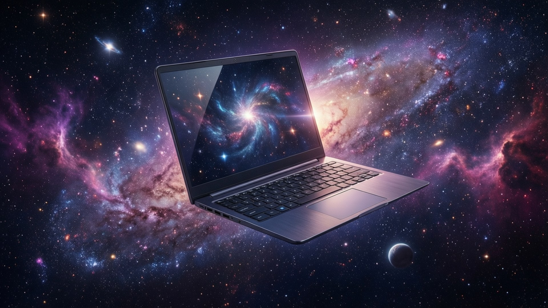 銀河を旅するChromebook 壁紙