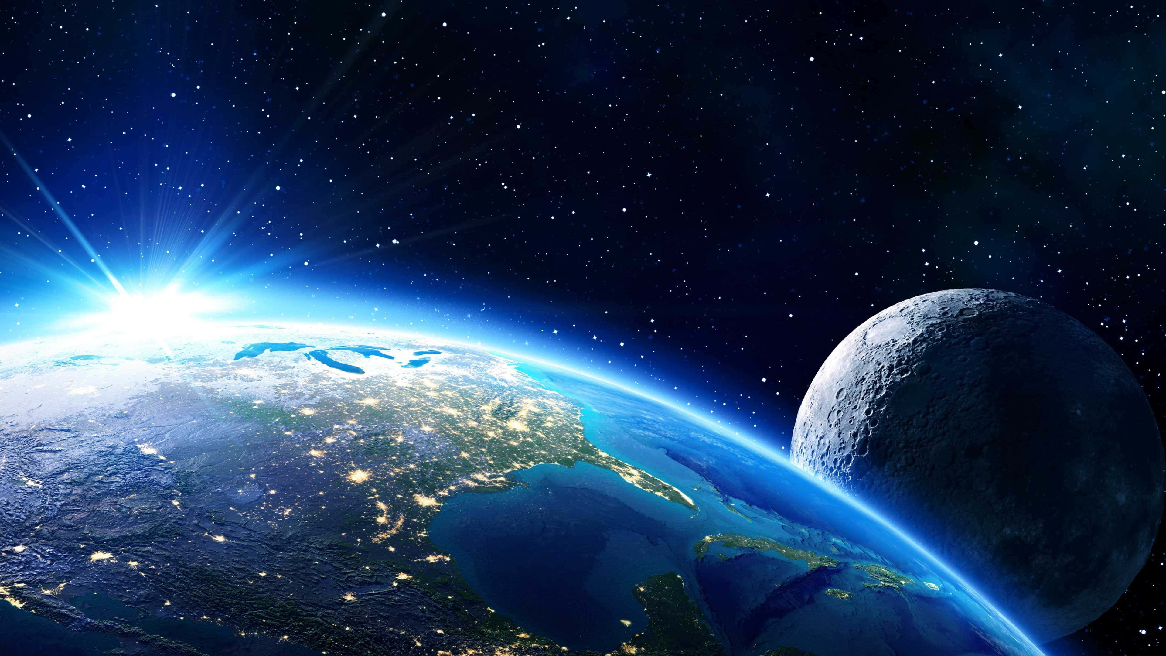 銀河宇宙背景 地球表面 壁紙