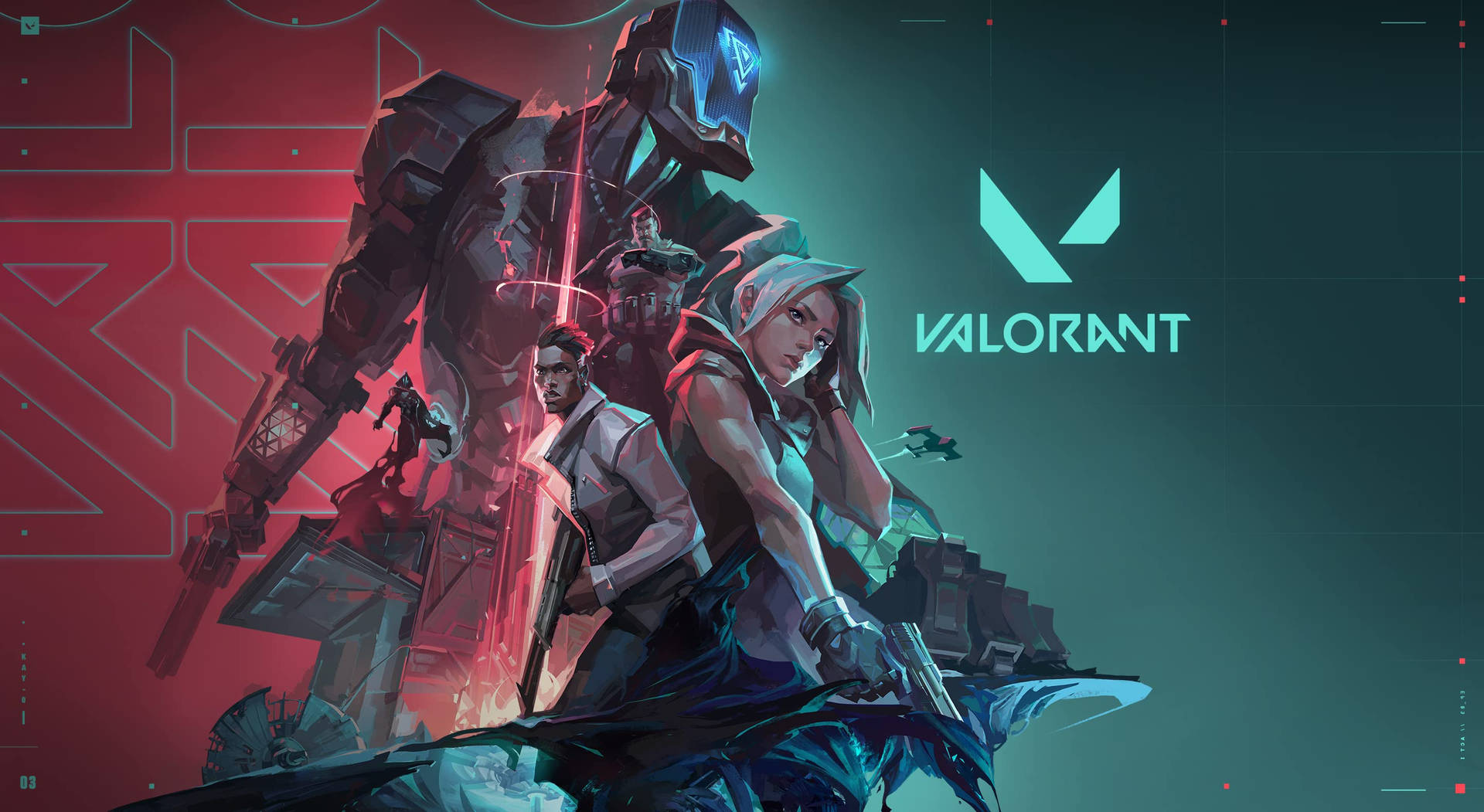 Valorant 赤とティール 壁紙