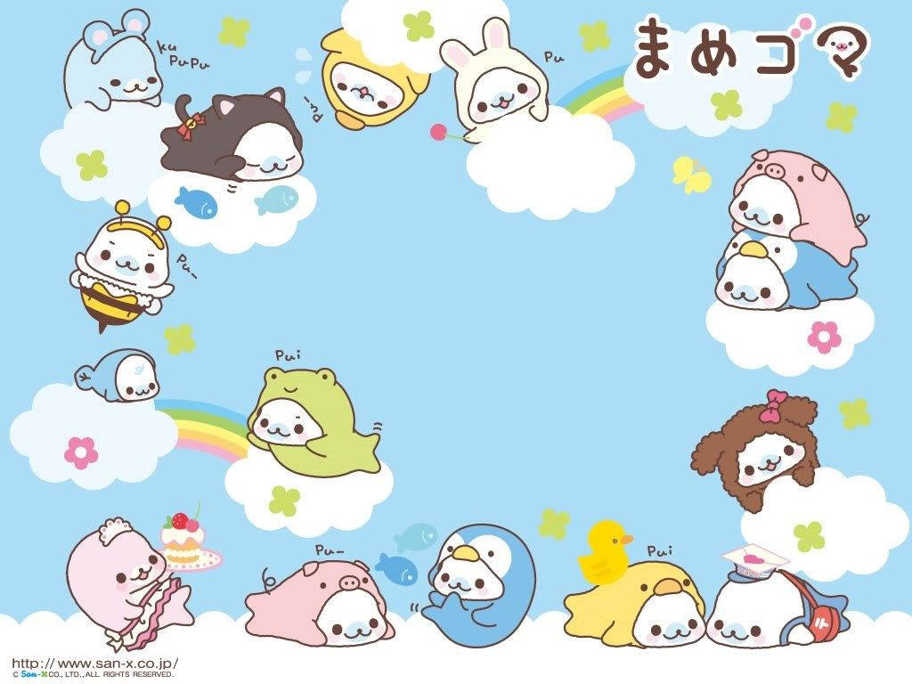 パステルカラーの動物たちの超可愛い壁紙。