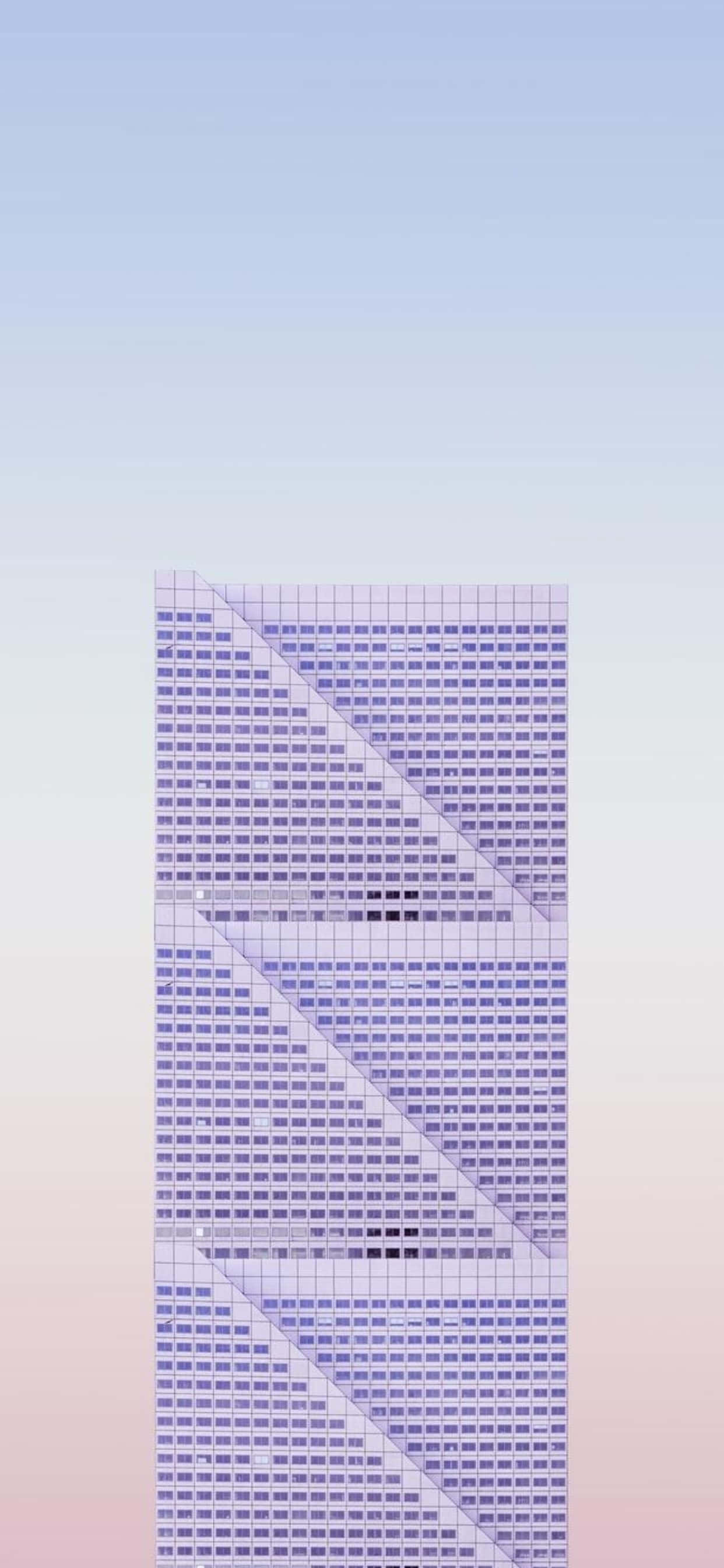 階段と青い空のある建物 壁紙