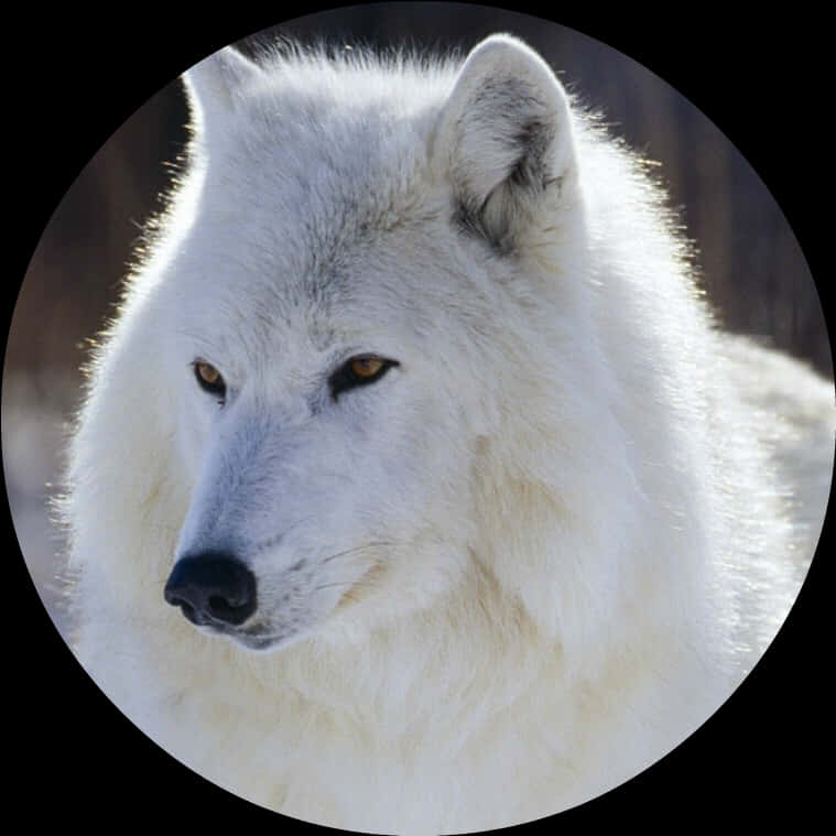 雄大な白い狼の肖像 壁紙
