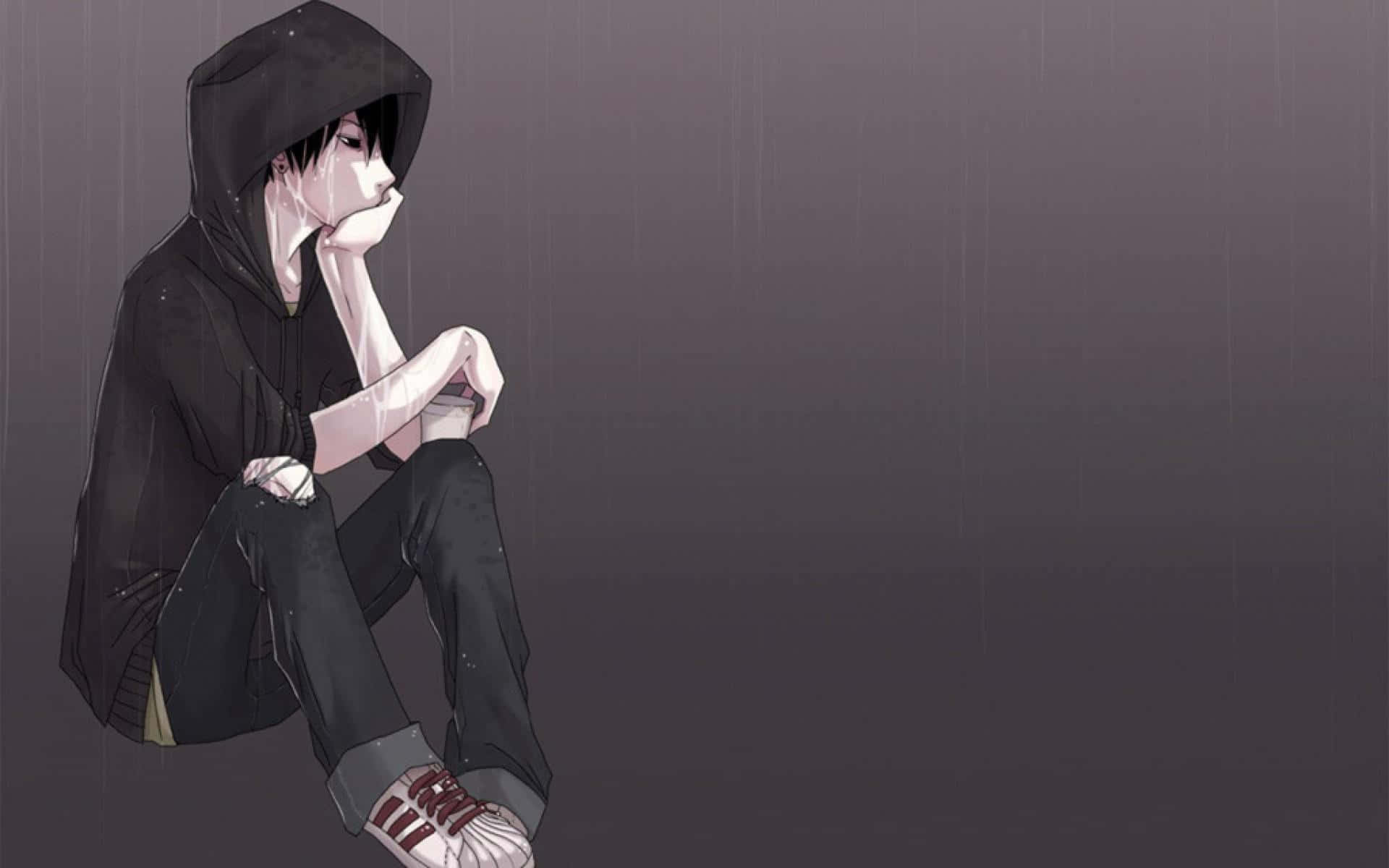 雨の中の少年PFP 壁紙