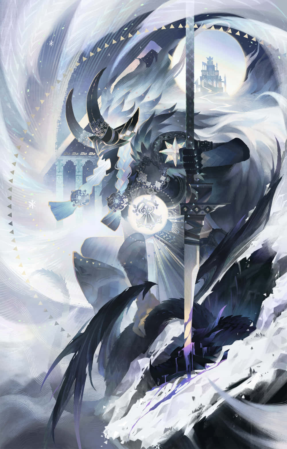 雪の中で剣を持った悪魔 壁紙