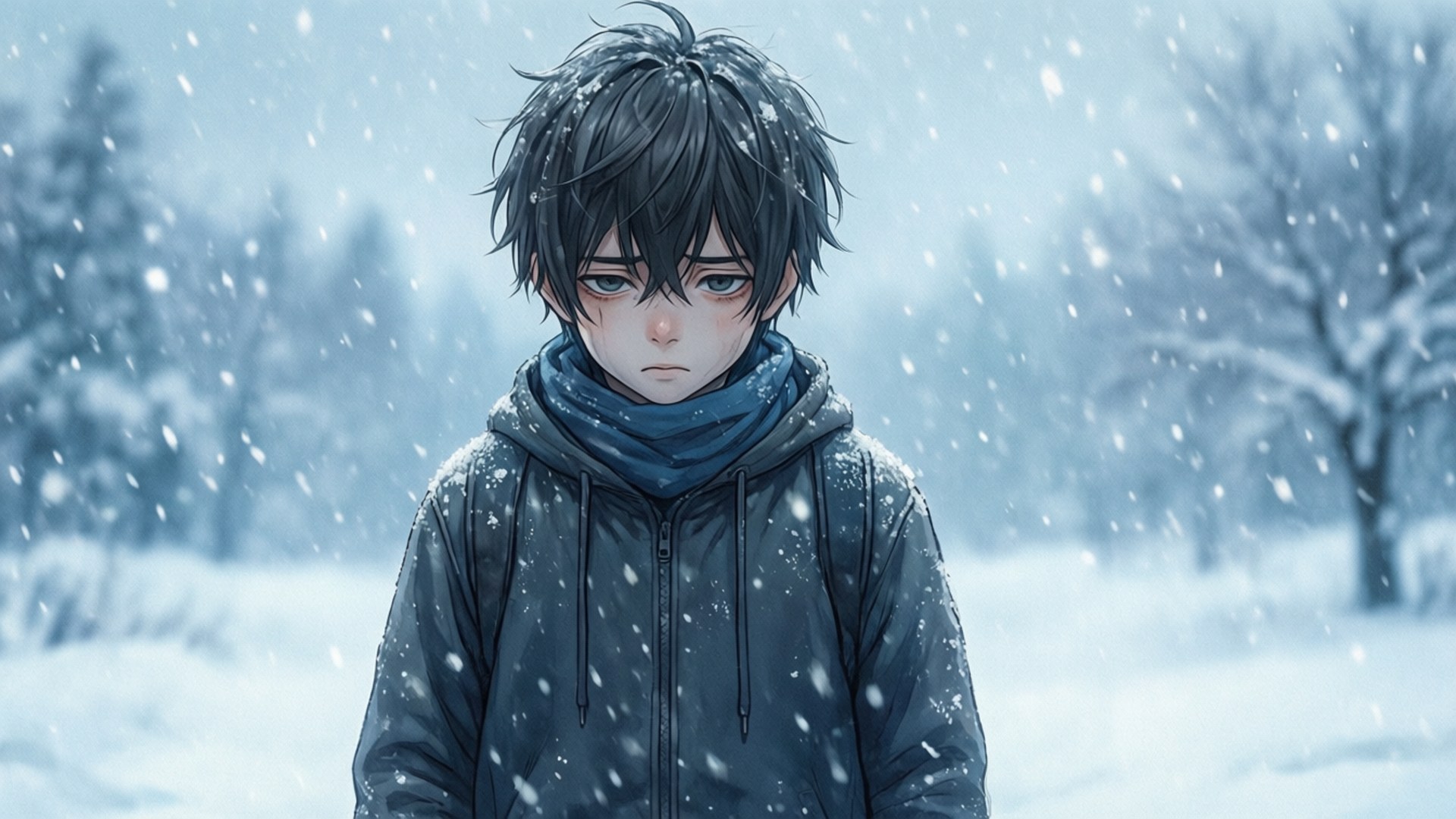 雪の孤独 壁紙