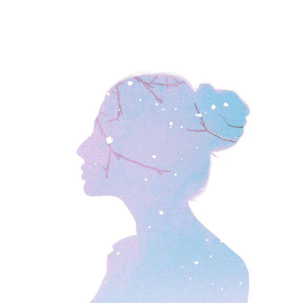 雪の少女のシルエット アート 壁紙