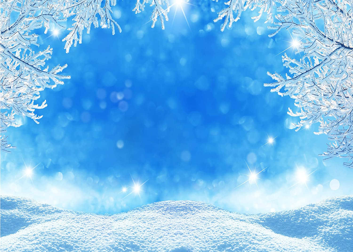 雪景色の背景、青空と雪 壁紙
