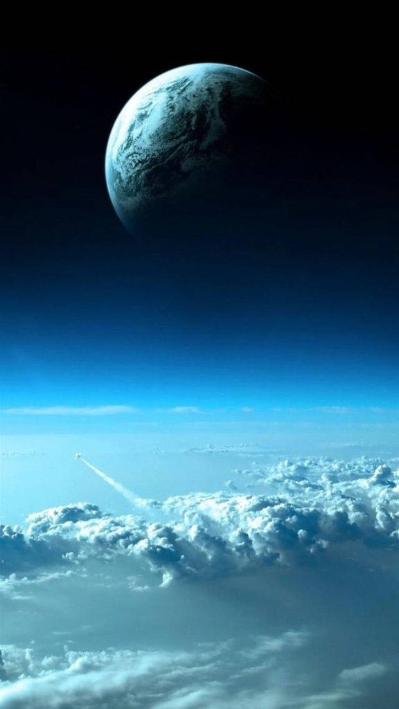 雲と惑星の宇宙iPhone壁紙 壁紙