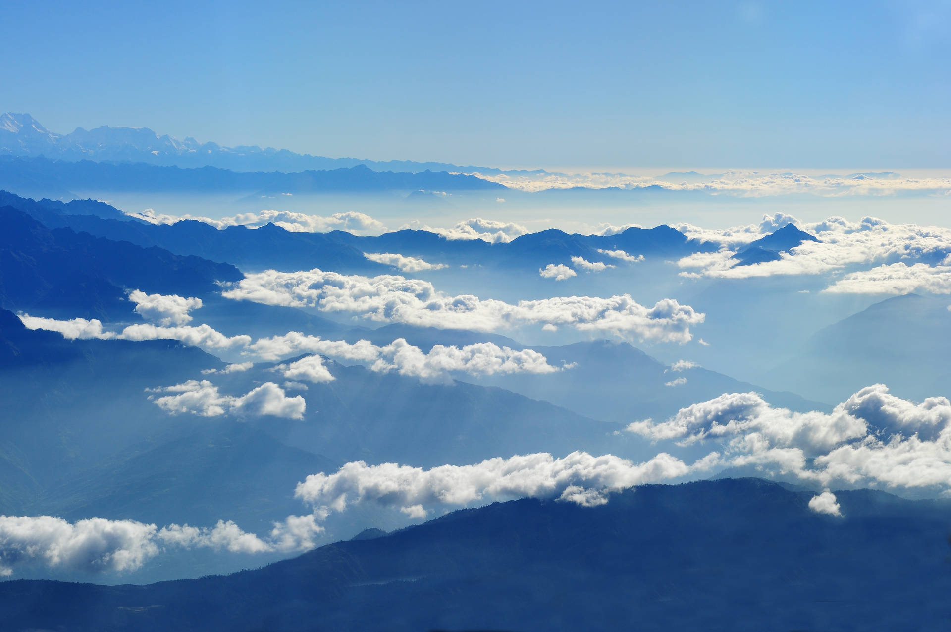 プレビュー壁紙 空, 雲, 山