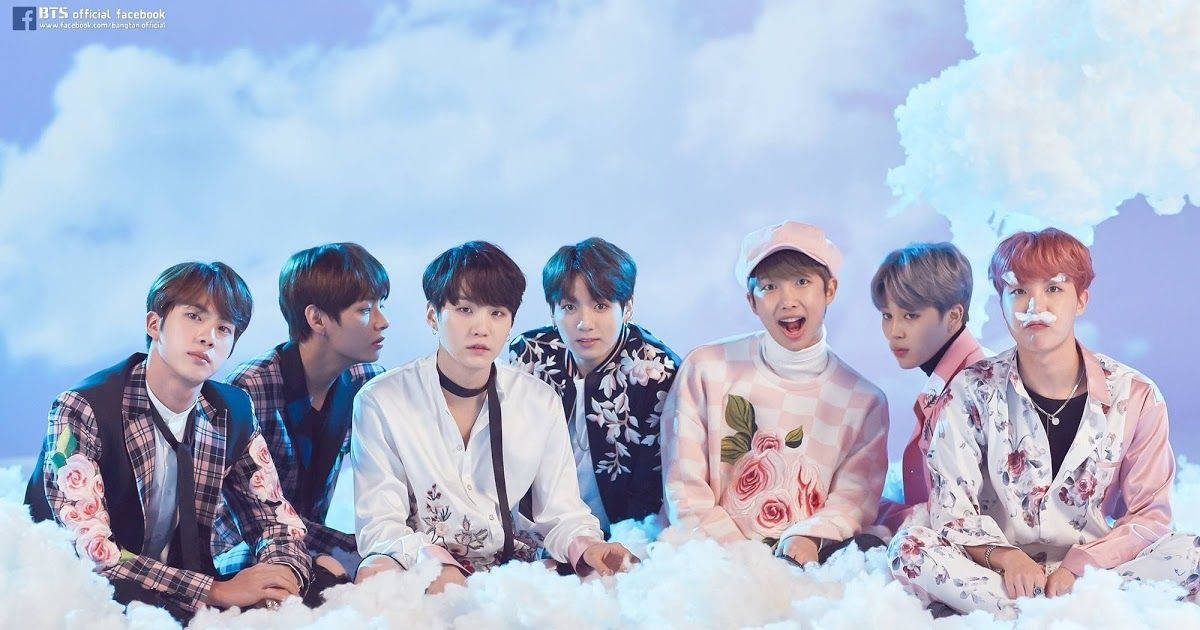 雲のBTSグループ写真 壁紙