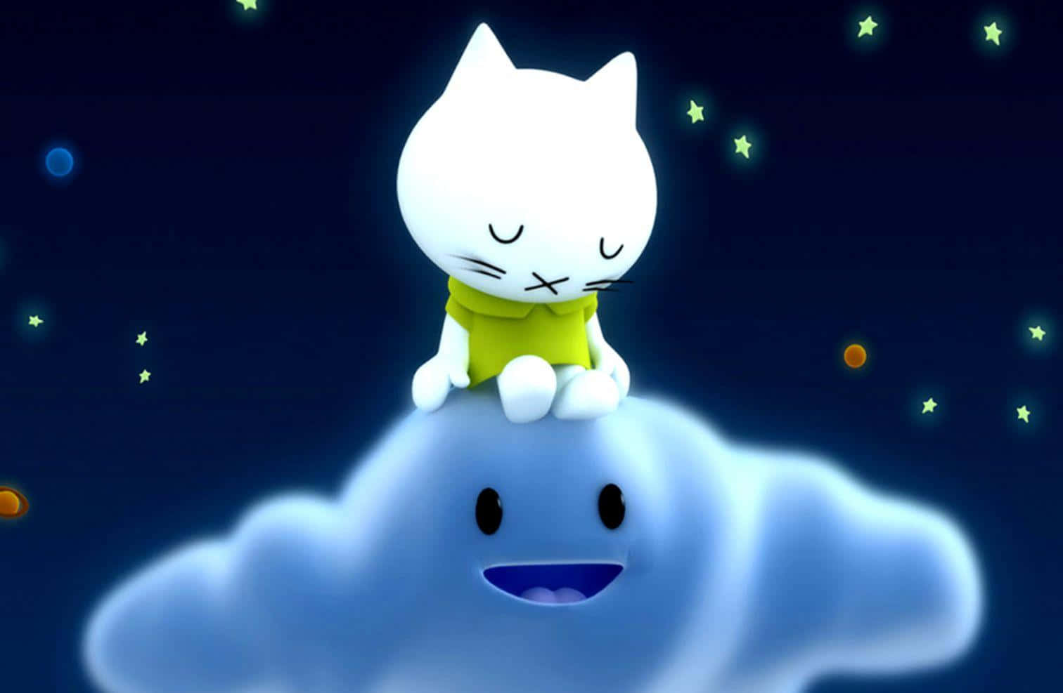 雲の上に座っている猫 壁紙