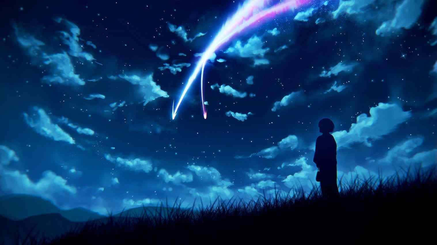 青いアニメ『君の名は。』 壁紙