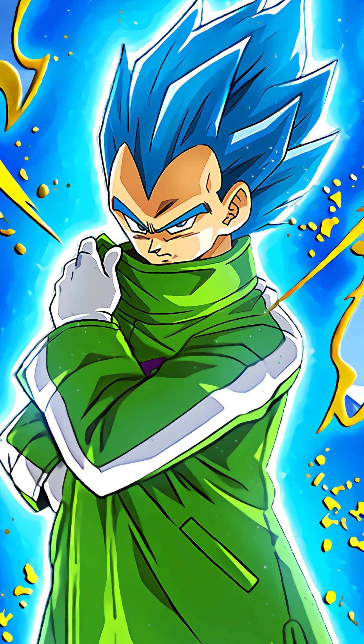 青いアニメ背景 ドラゴンボールのベジータ 壁紙