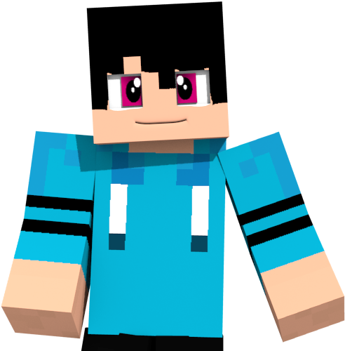 青いシャツのマインクラフトキャラクター 壁紙