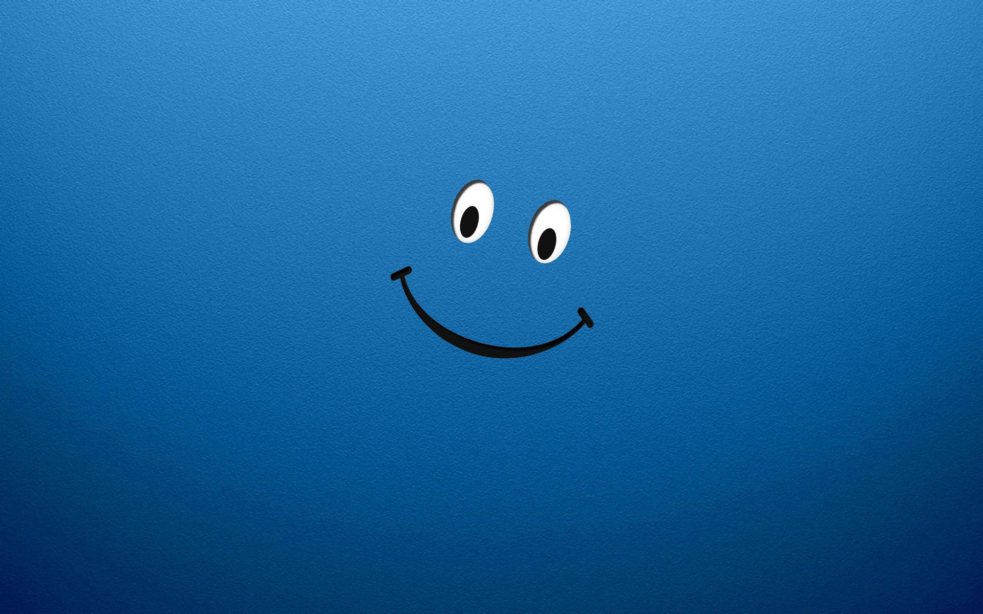 青いグラデーションの背景に描かれたスマイリー