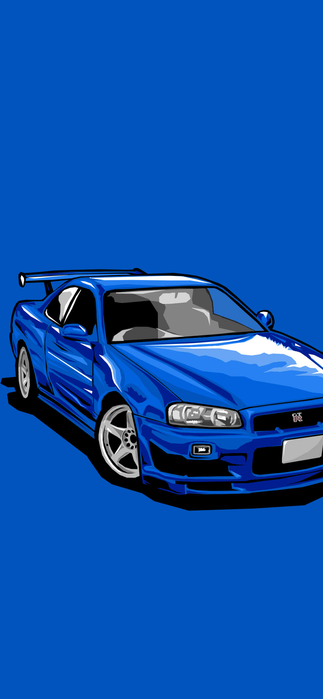 青い車で見事なドライブを 壁紙