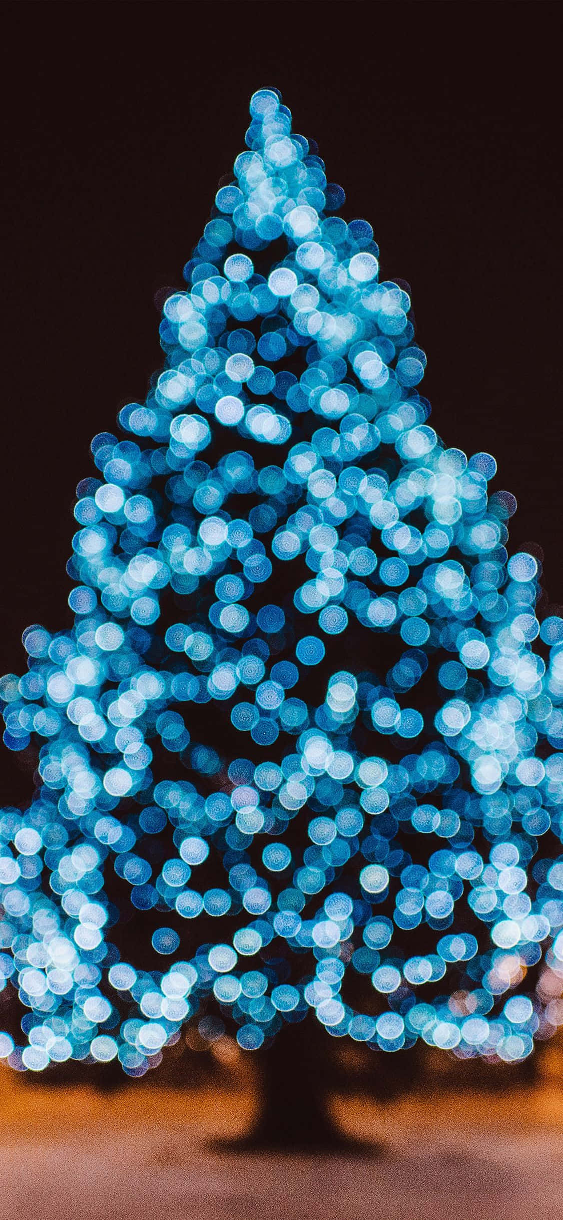 青く輝くクリスマスツリー 壁紙