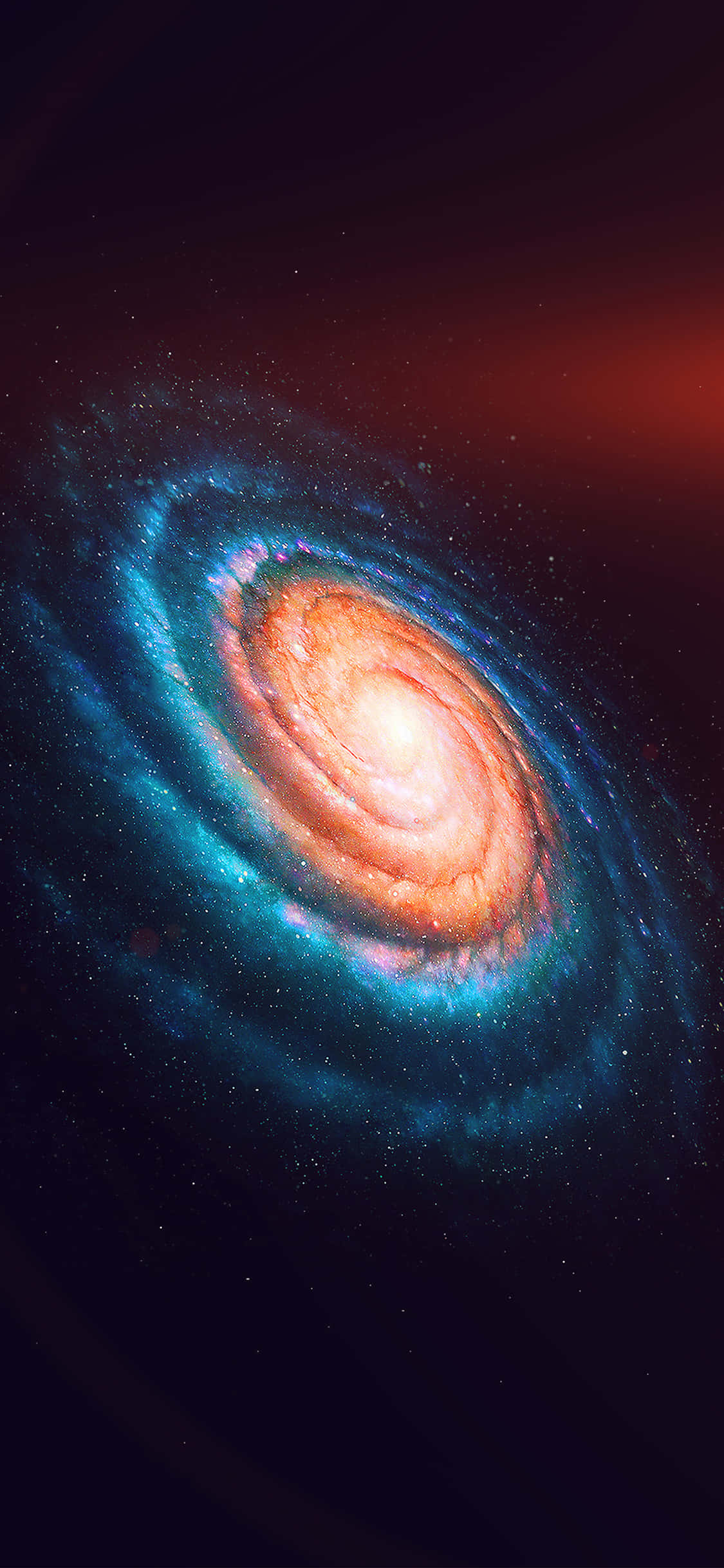 青とオレンジの銀河宇宙背景 壁紙