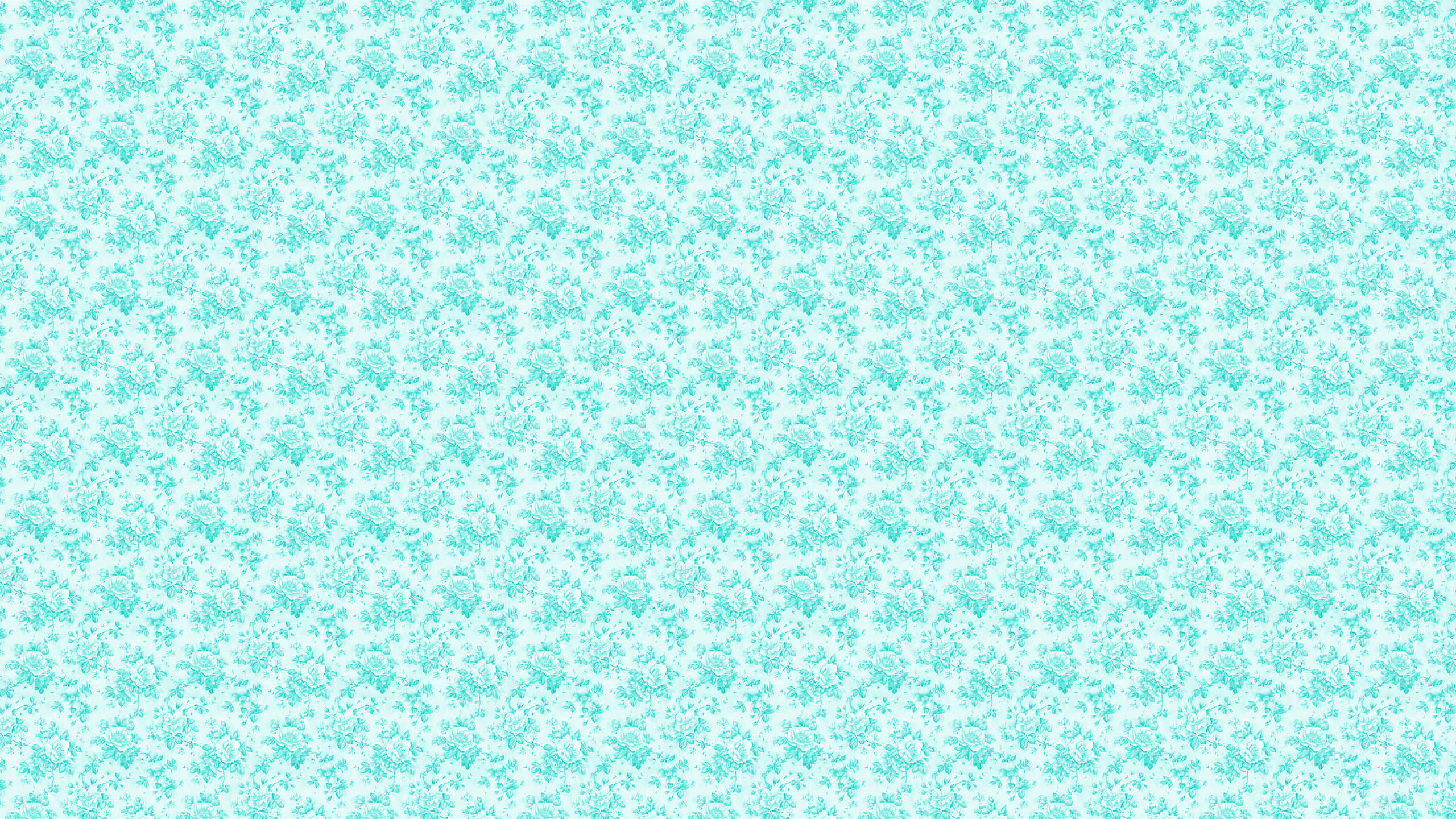 青と白の花柄パターン 壁紙