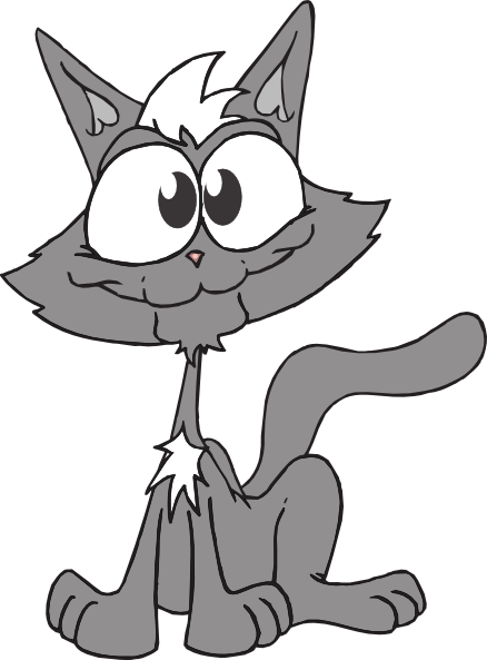 面白い表情の座った猫のイラスト 壁紙