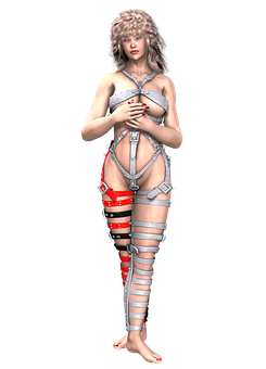 革の衣装を着た女性 壁紙