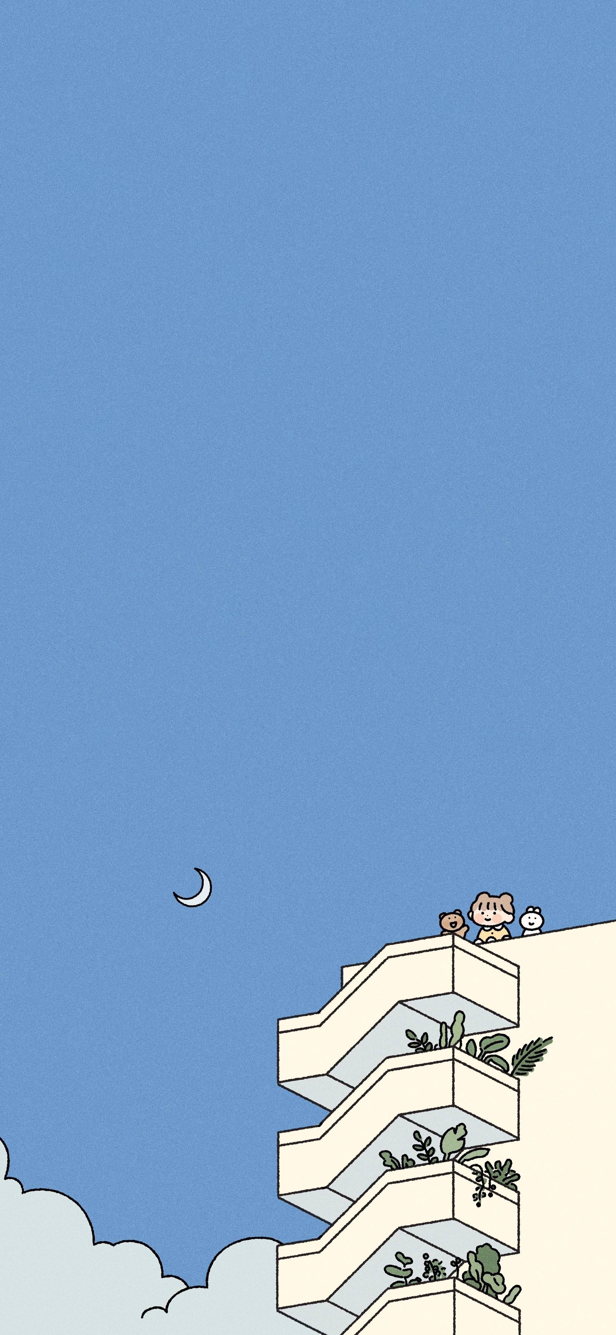 韓国風の美しい青空 壁紙