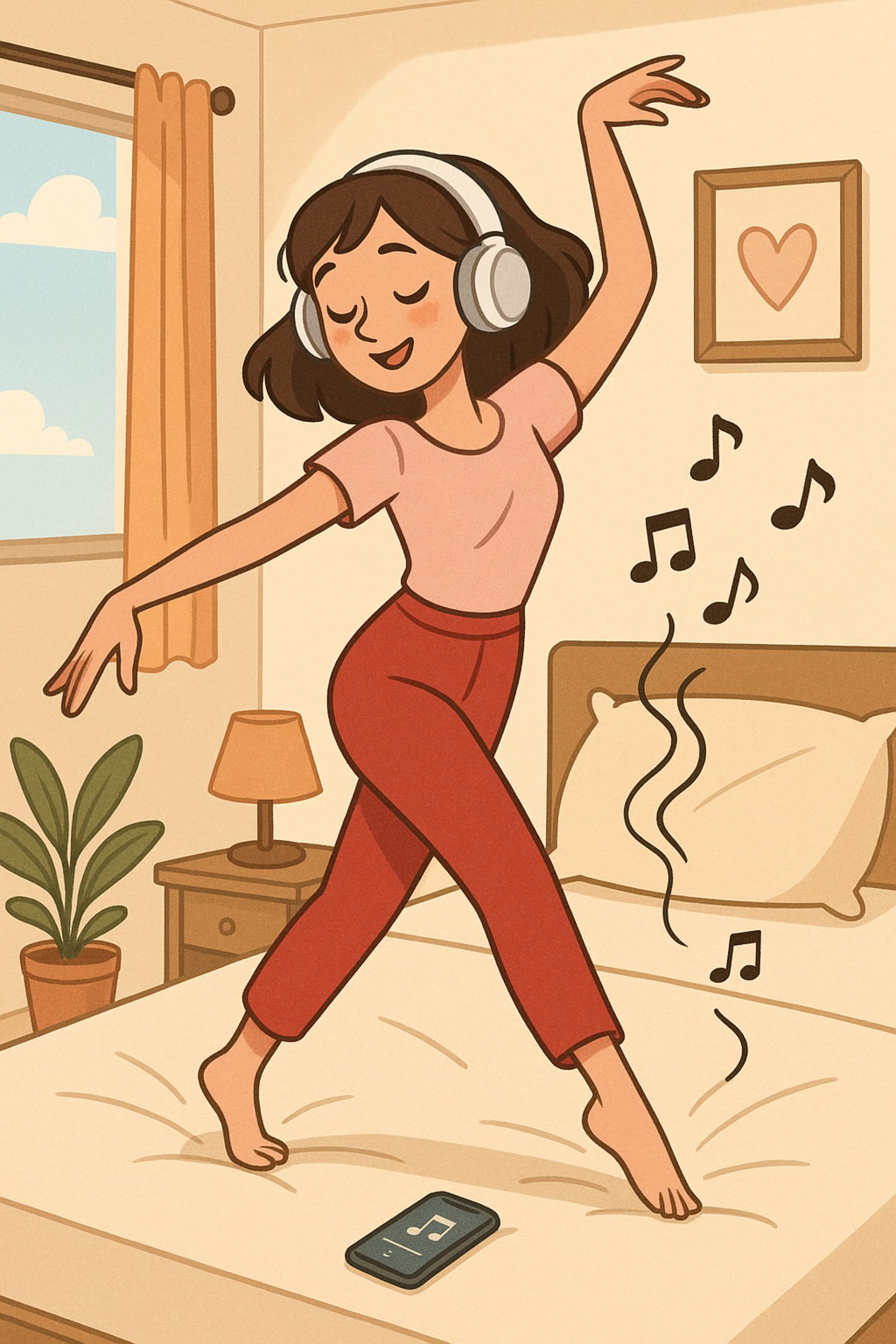 音楽に合わせて踊る女性 壁紙