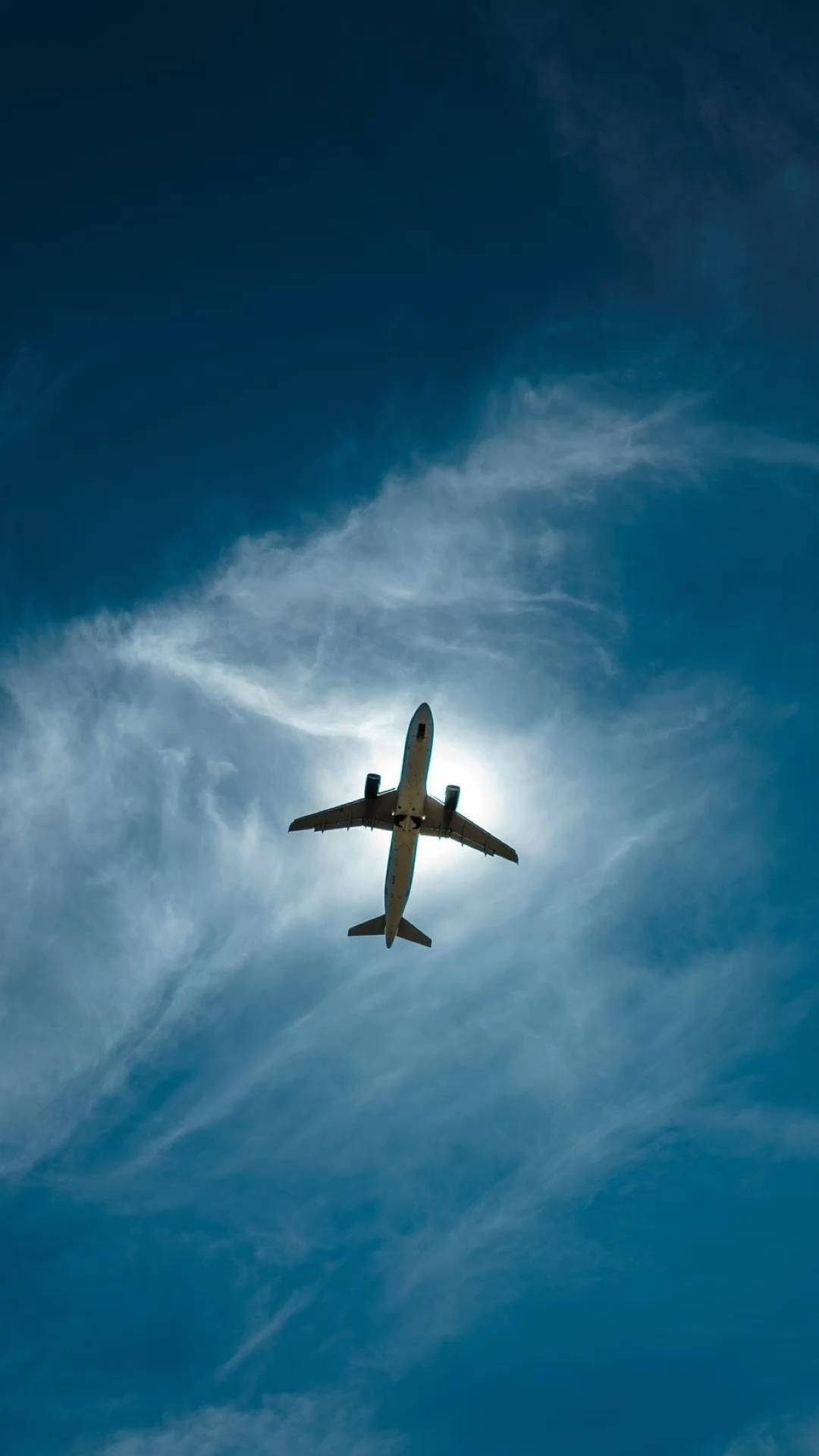 飛行機 かすんだ青空 壁紙