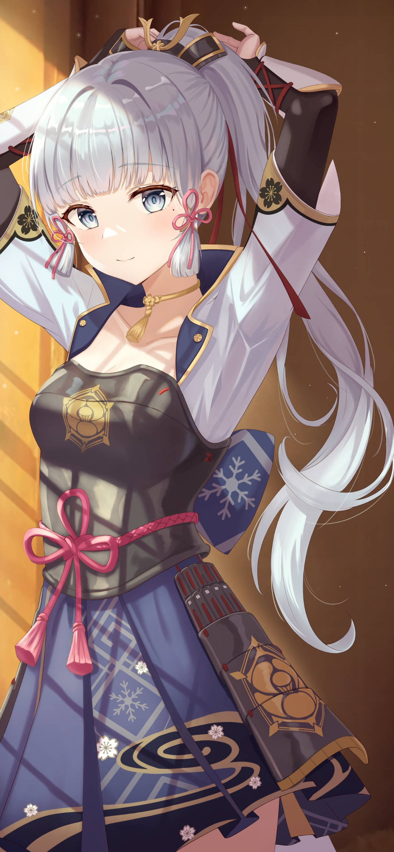 髪を結う神里 原神 スマホ 壁紙