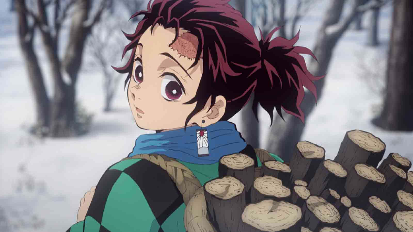 鬼滅の刃 アニメ 炭治郎 木を背負った冬の森 壁紙