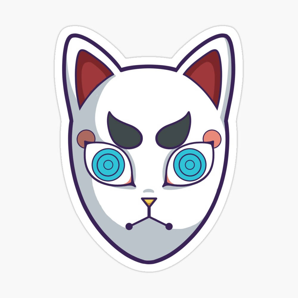 鬼滅の刃 マスク 青い目 猫 壁紙