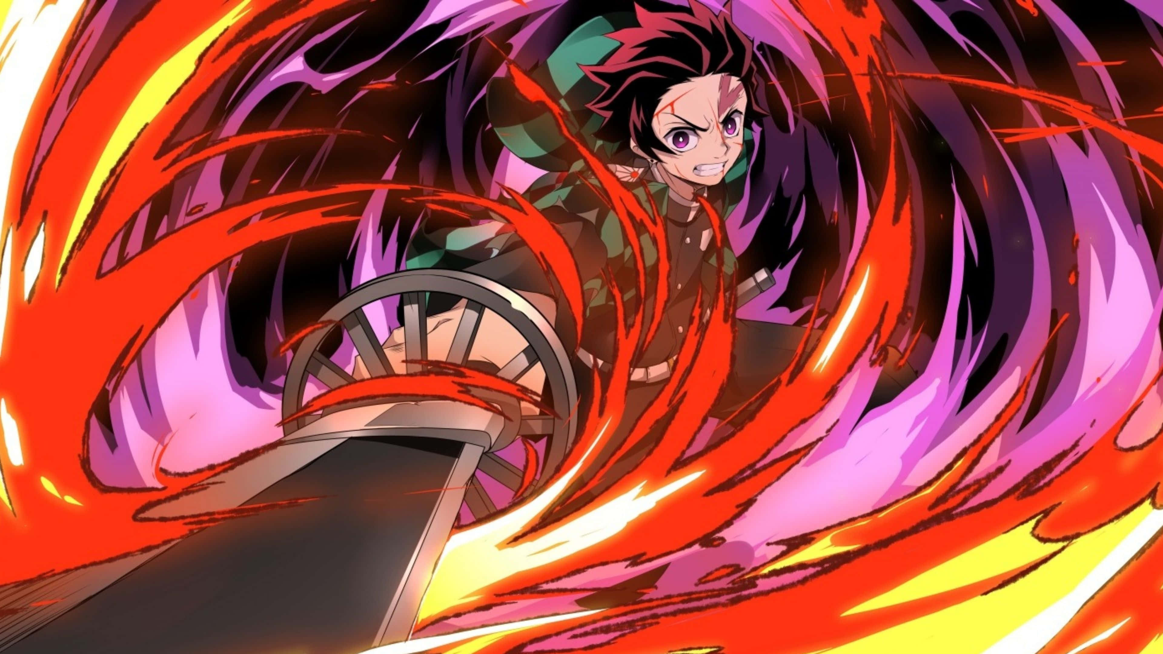 鬼滅の刃・炭治郎と無惨の激しい戦闘シーン 壁紙