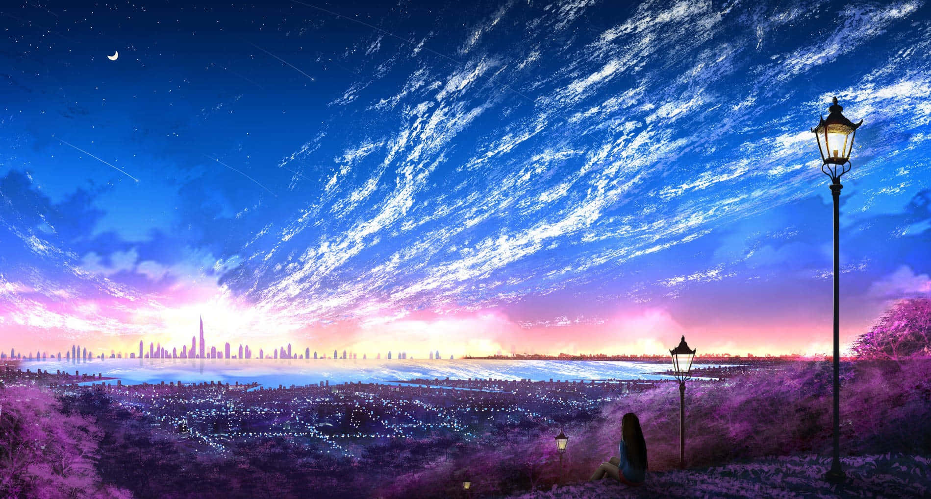魅惑のパープルアニメの世界へ飛び込もう 壁紙