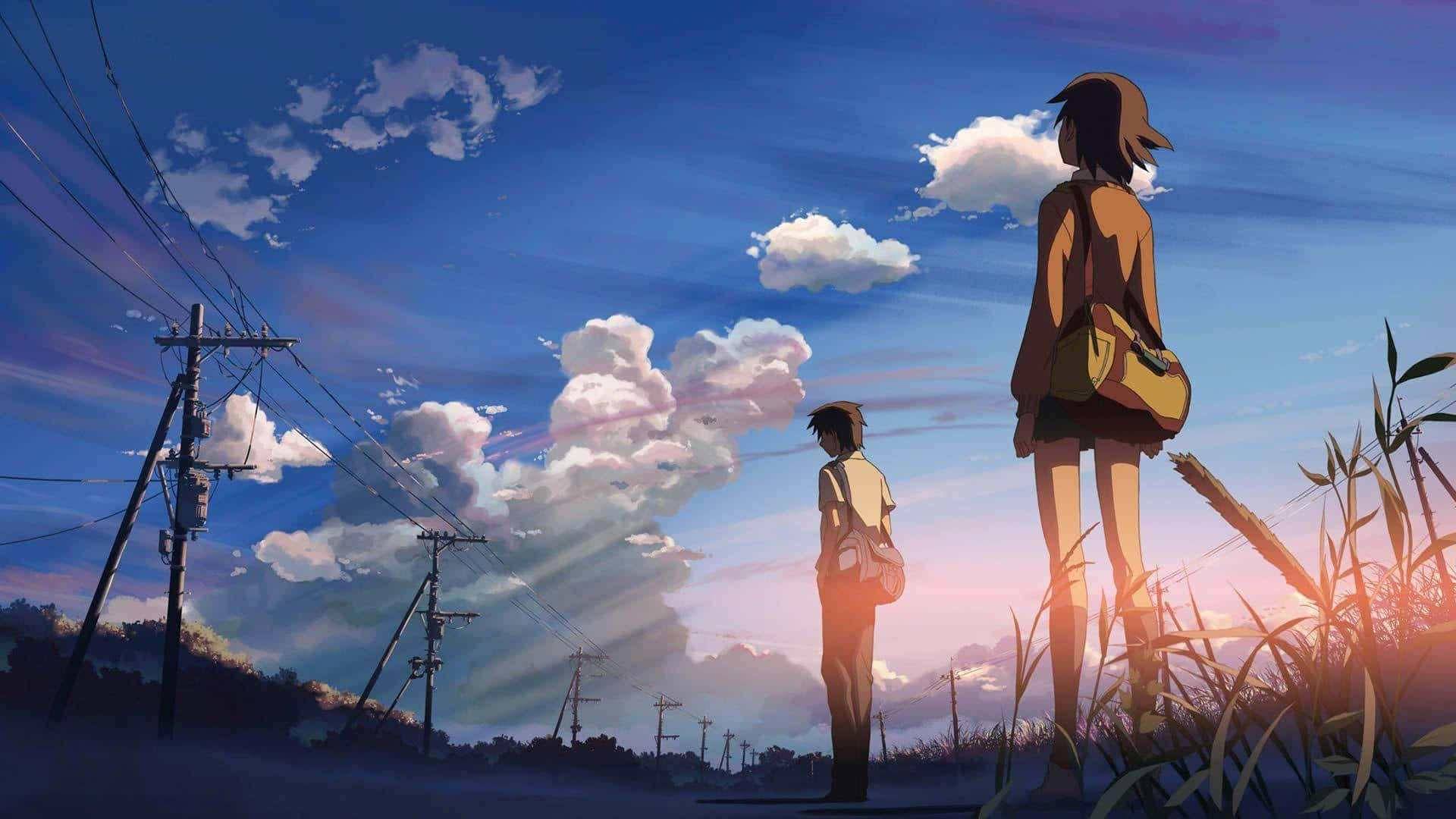 魅惑の夕暮れアニメ風景 壁紙