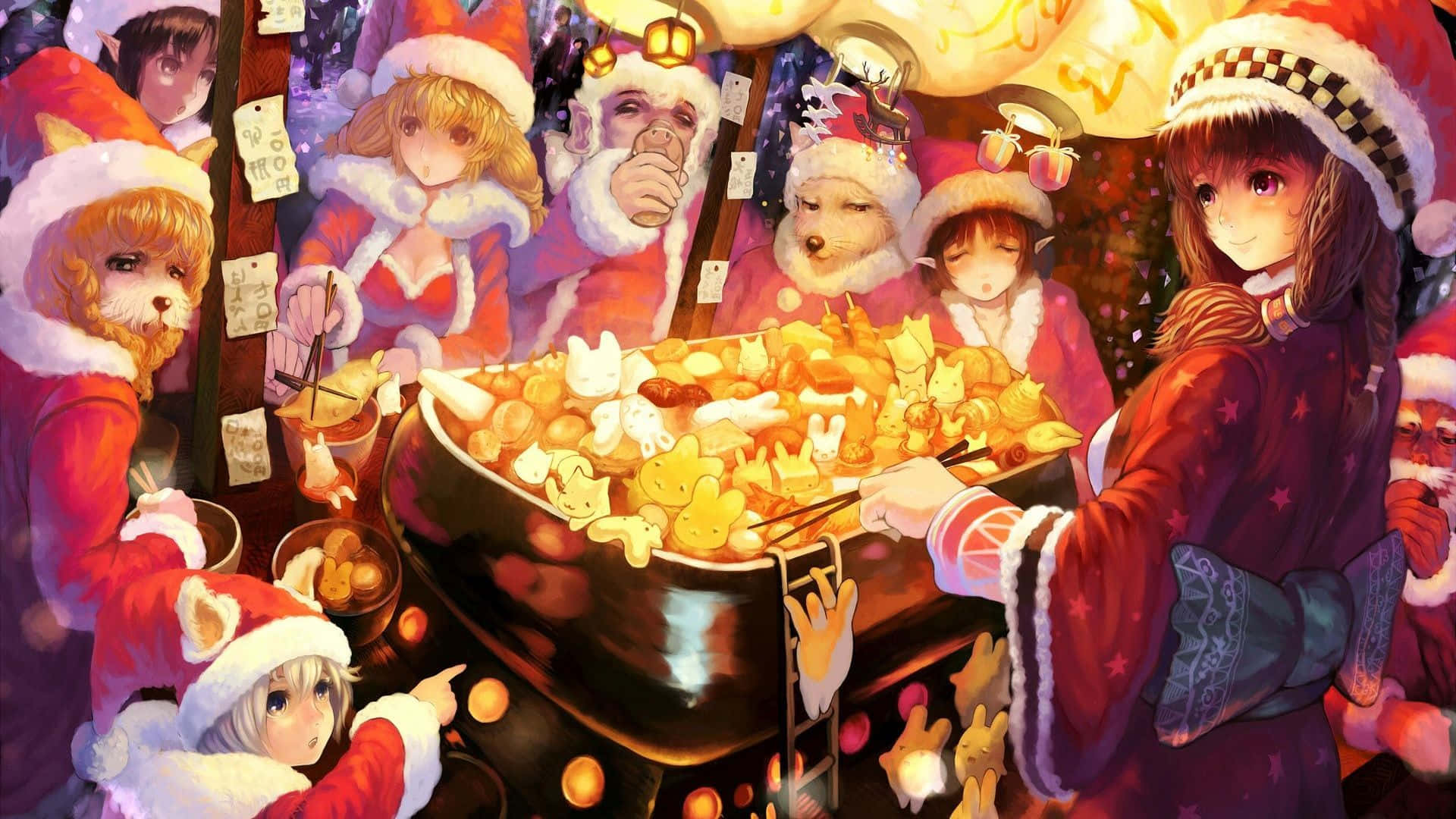 魔法のようなアニメクリスマスでお祝いしよう！ 壁紙