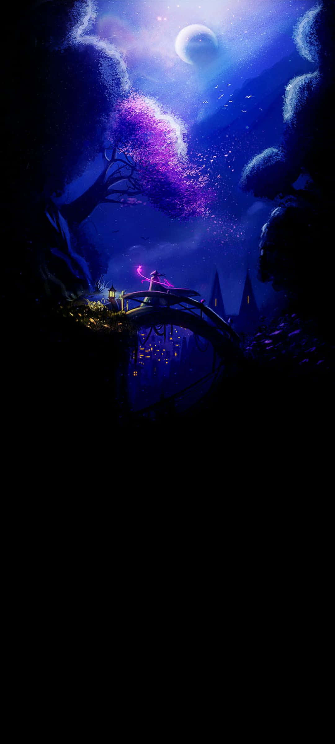 魔法の森の夜空 壁紙