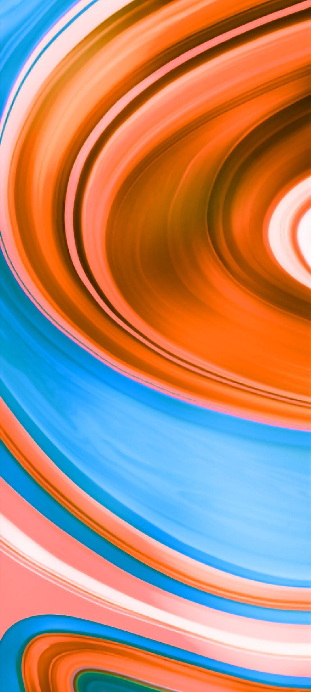 鮮やかでモダンなオレンジとブルーのグラデーションのRedmi 9 壁紙