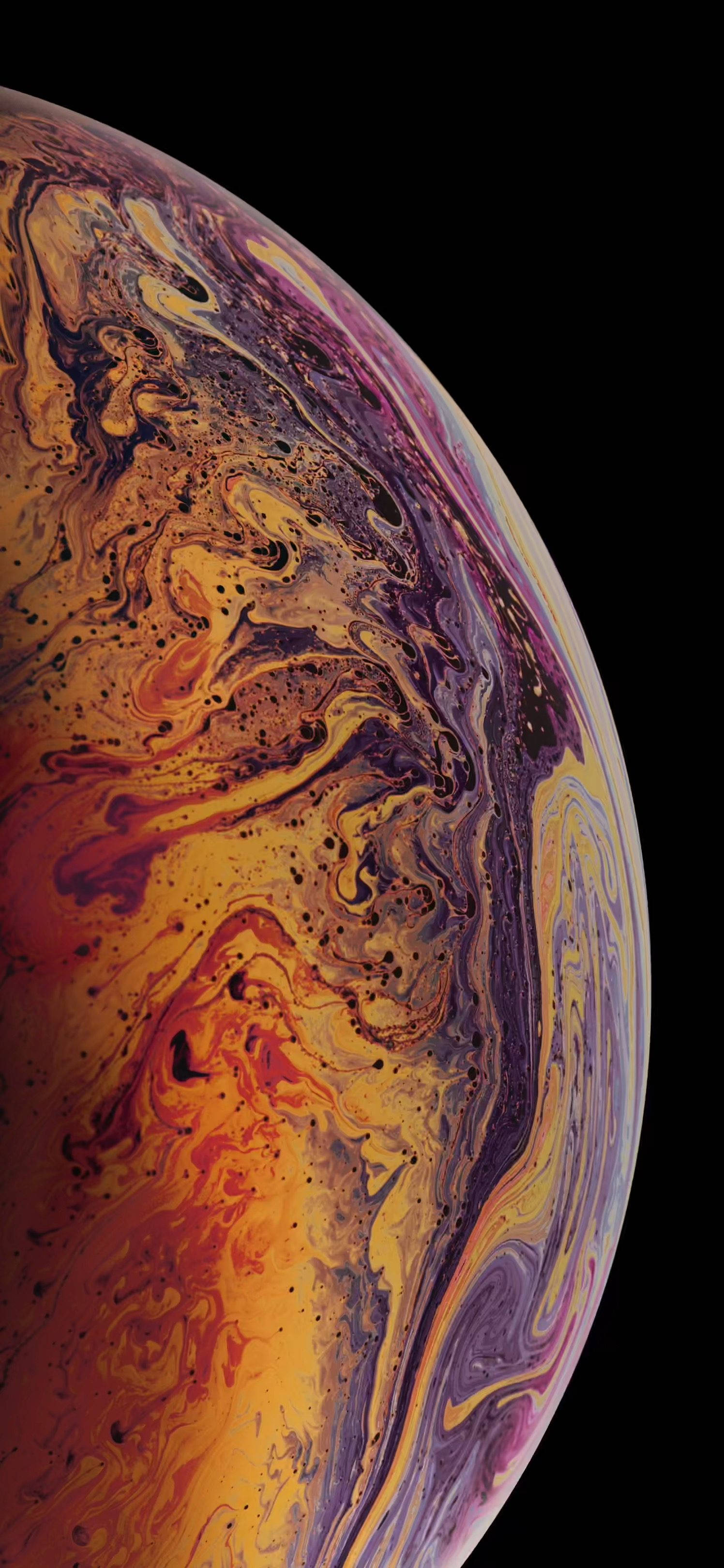 鮮やかで抽象的な色の背景が映える iPhone XS ディスプレイ 壁紙