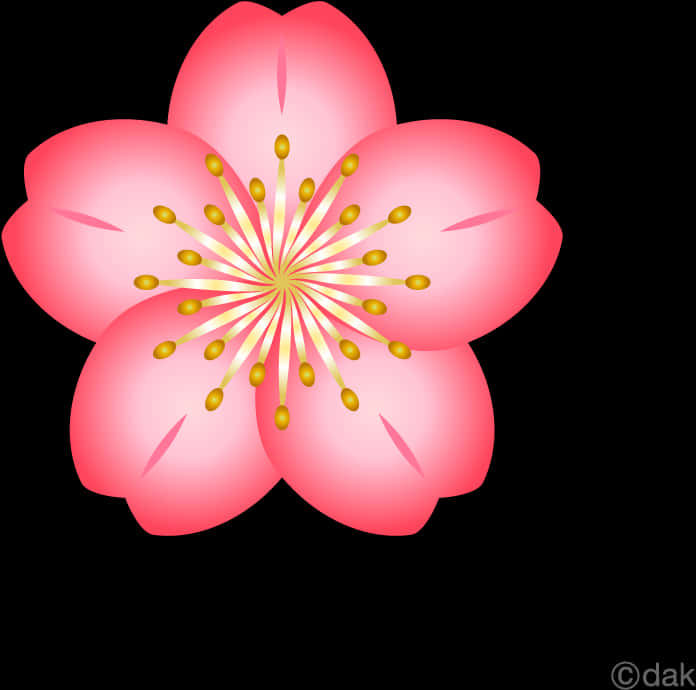 鮮やかな桜のイラスト 壁紙