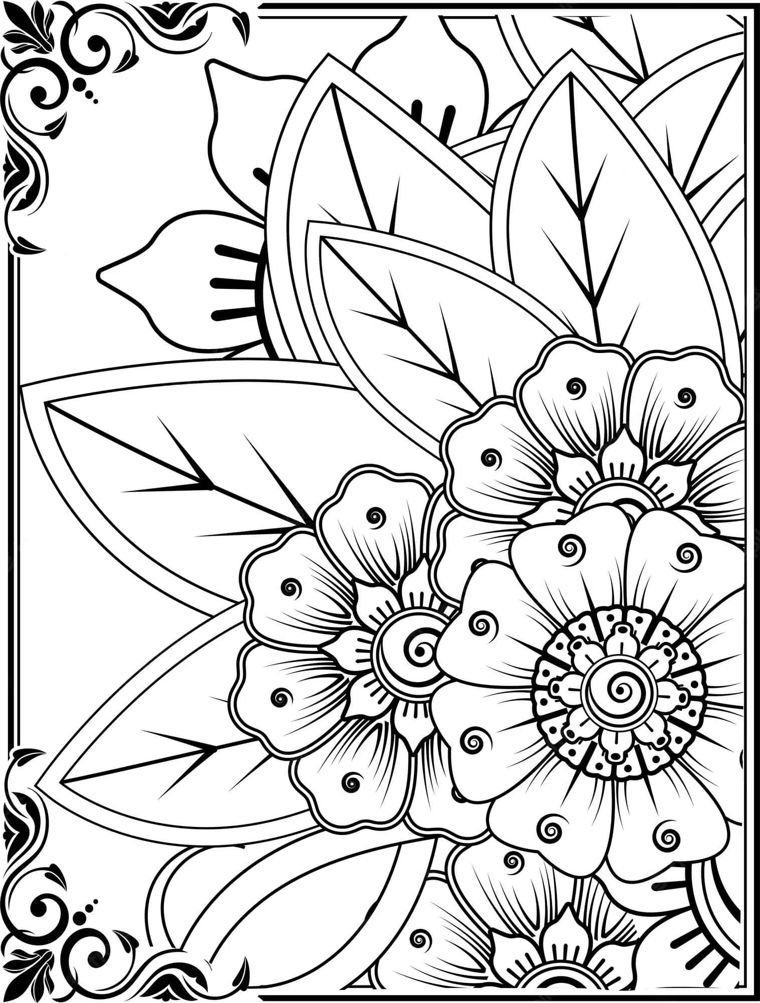 鮮やかな花の傑作を塗り絵で作ろう 壁紙