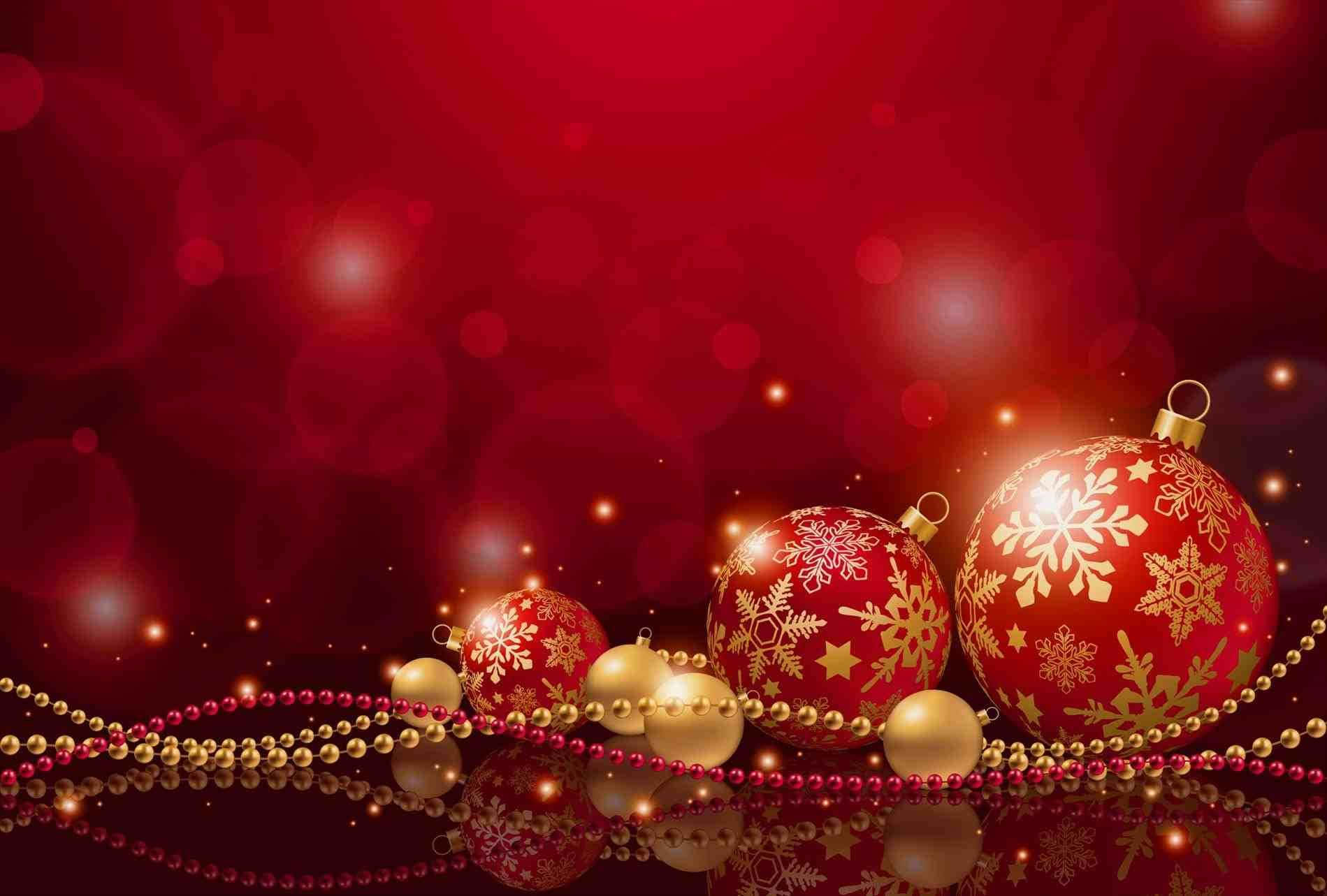 鮮やかな赤いクリスマスライトがホリデーを彩る 壁紙