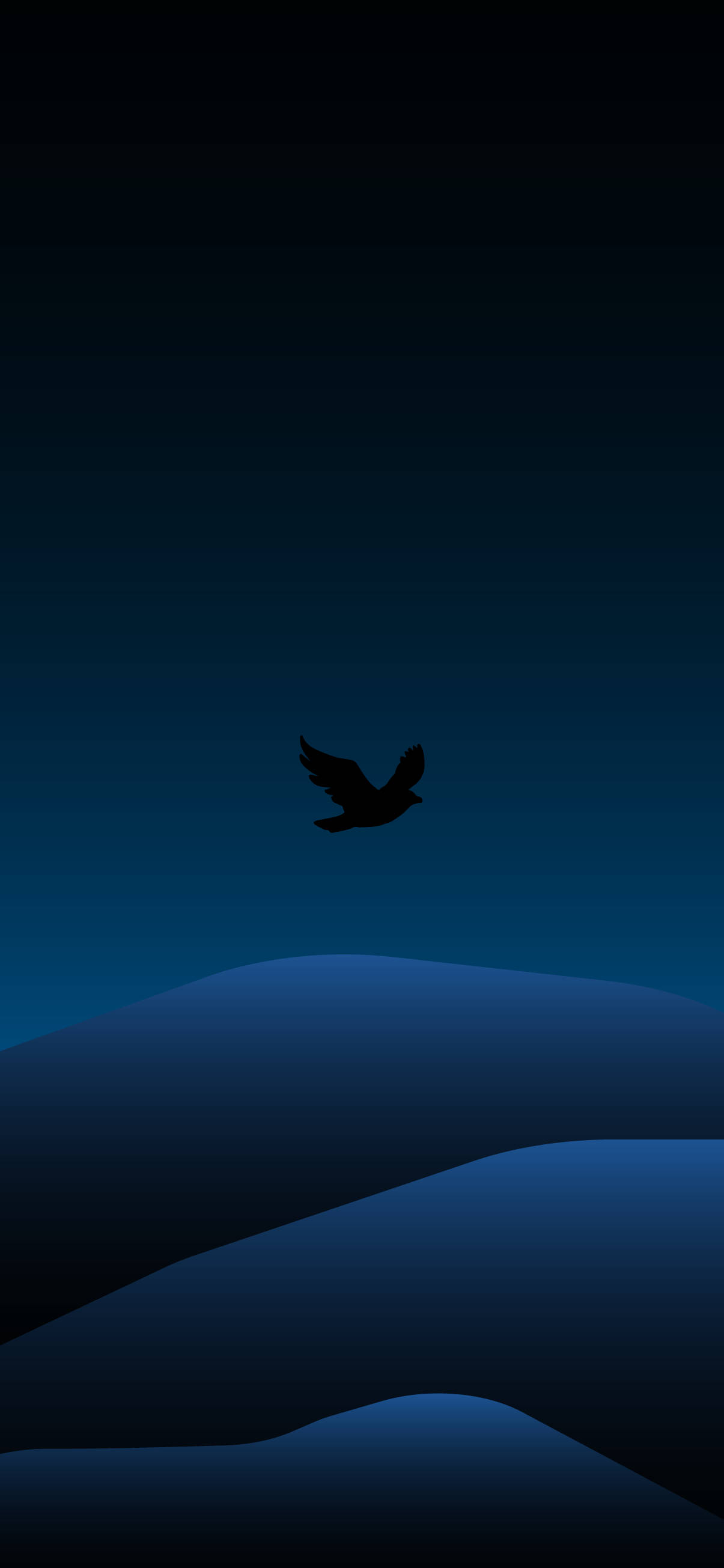 鳥が飛ぶ ミニマルダーク iPhone 壁紙