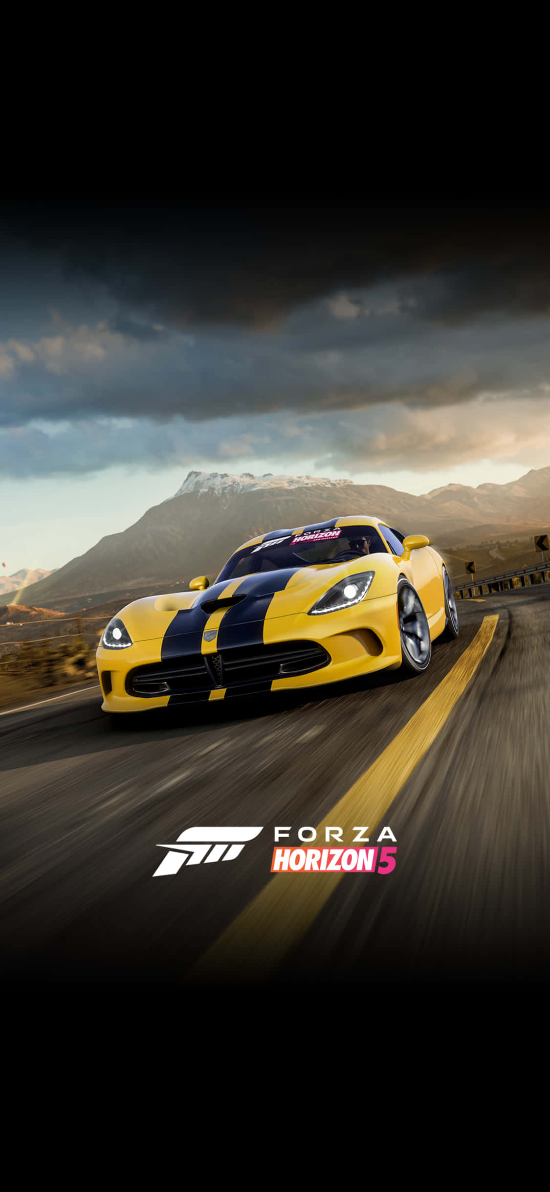 黄色いDodge Viper iPhone X Forza Motorsport 7 背景 壁紙