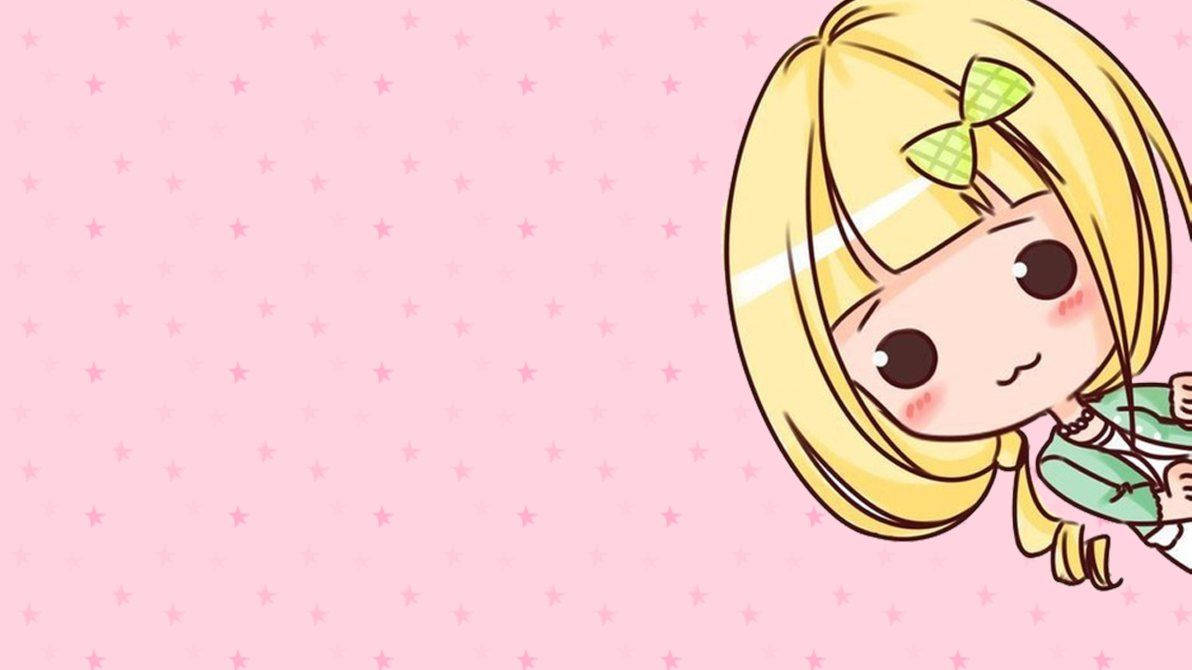 黄色い髪のカワイイ女の子の壁紙。