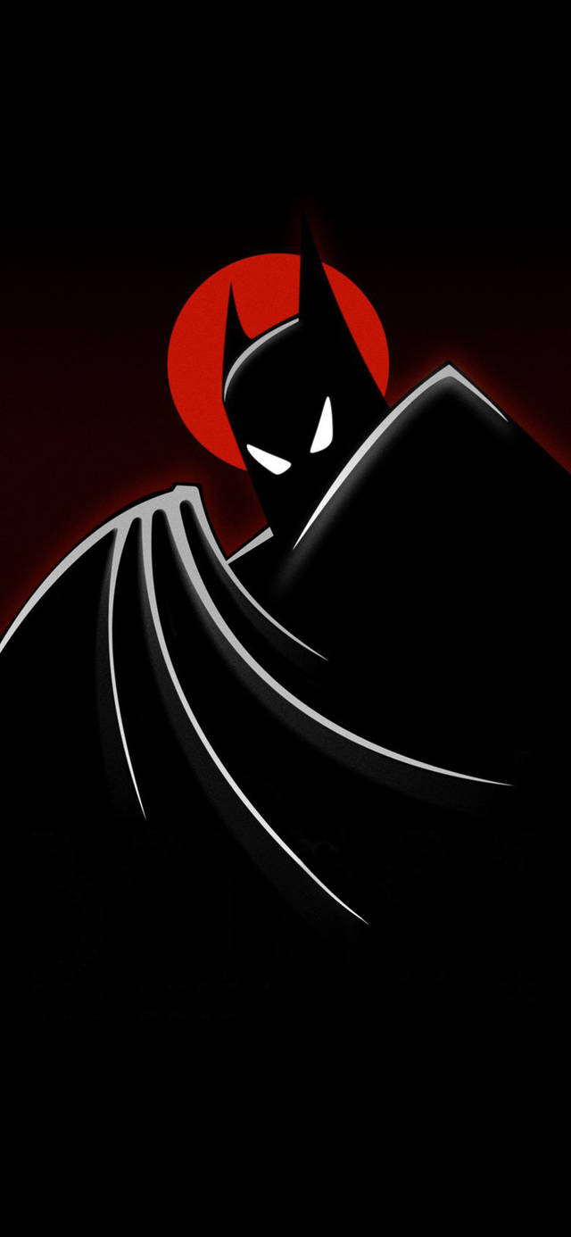 黒いバットマンアートと赤い月のアニメーション壁紙 壁紙