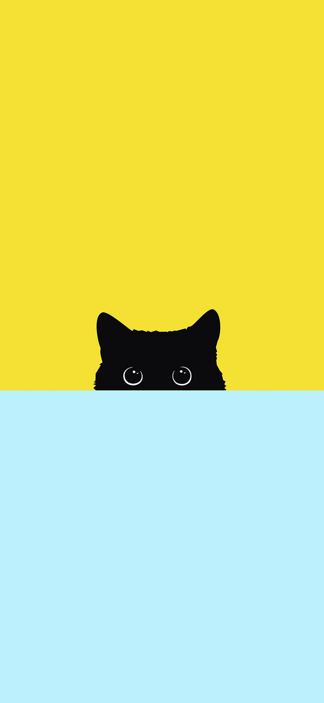 黒い子猫ミニマリストAndroid 壁紙