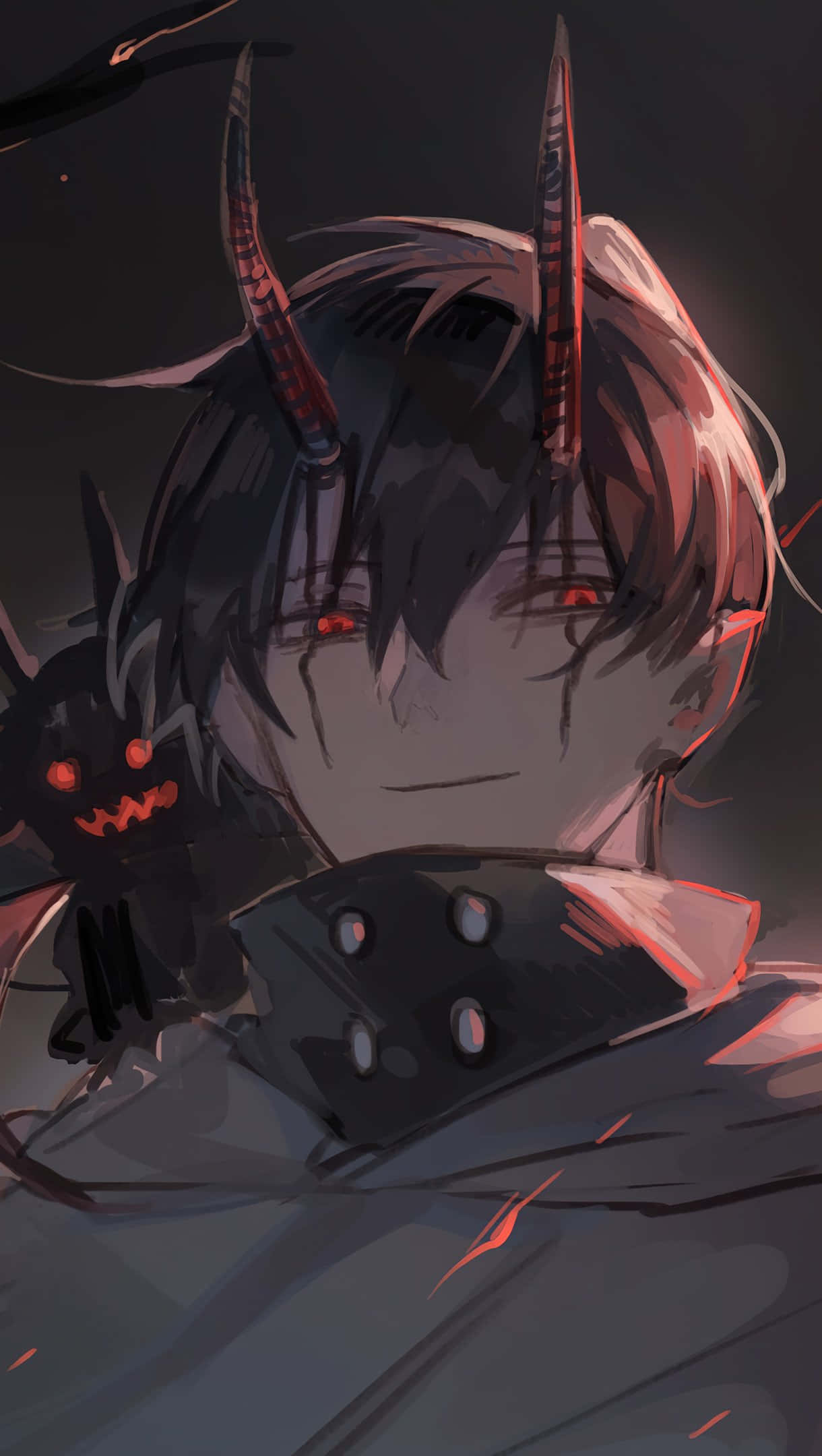黒い悪魔の少年のアニメアイコン 壁紙