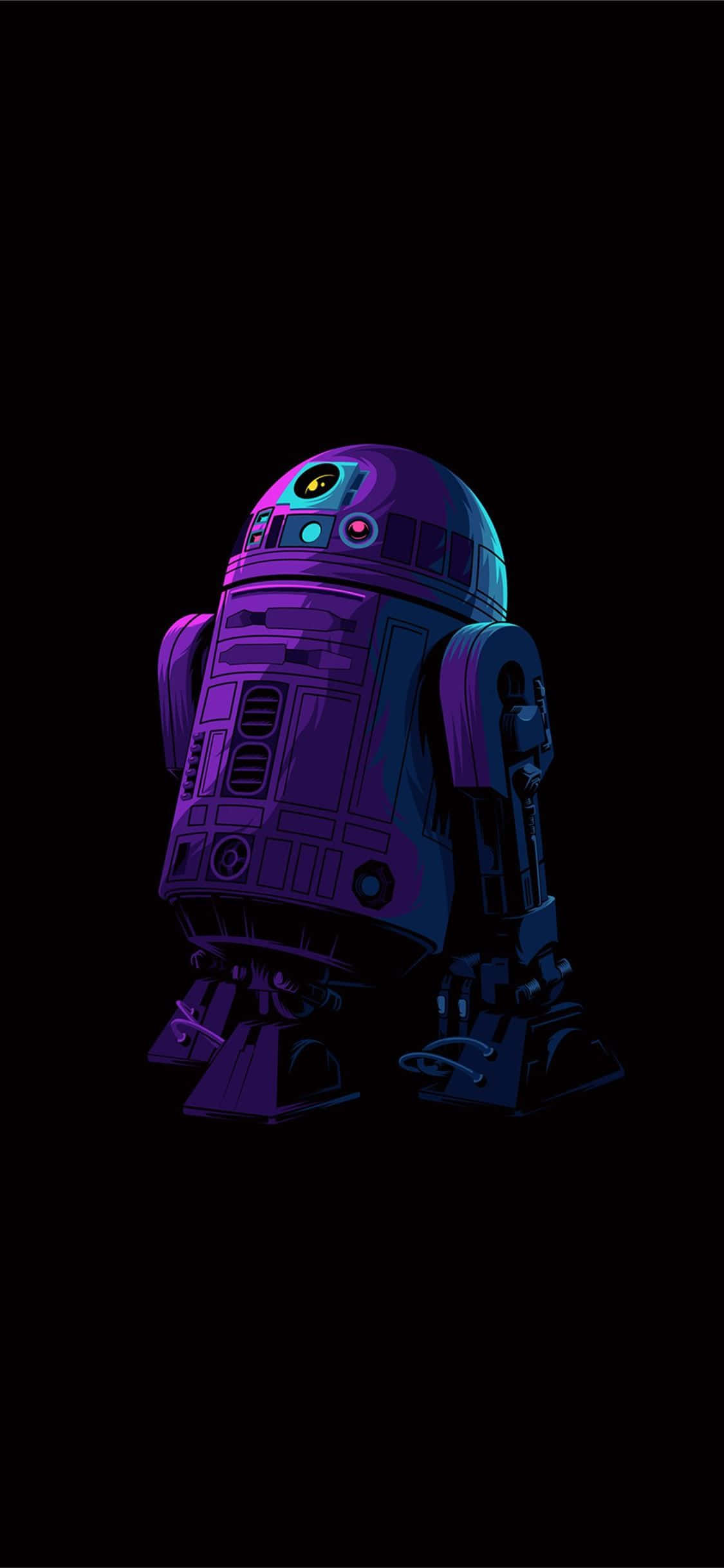 黒い背景のスター・ウォーズR2-D2 壁紙