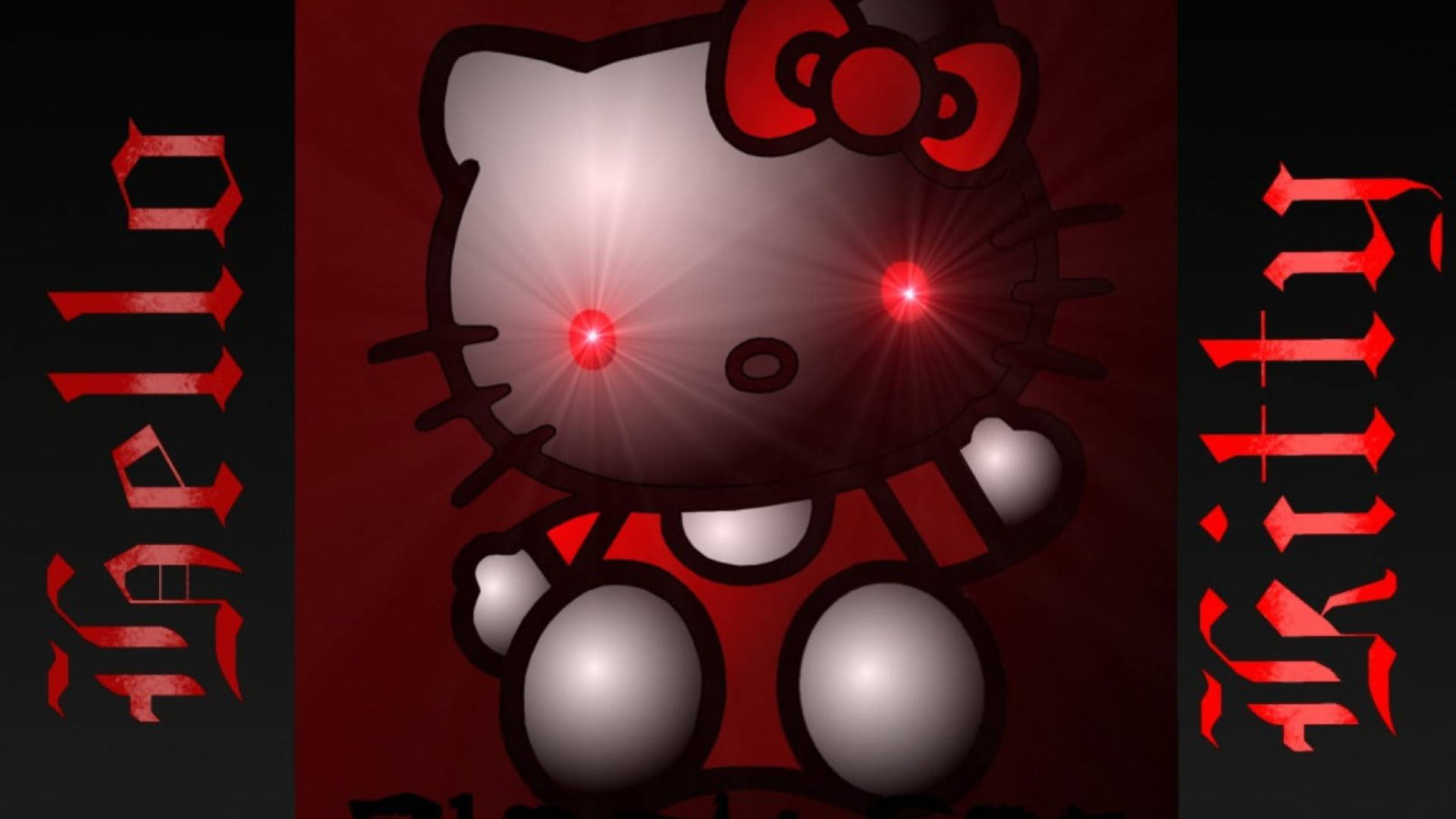 黒い赤目ハローキティ 壁紙